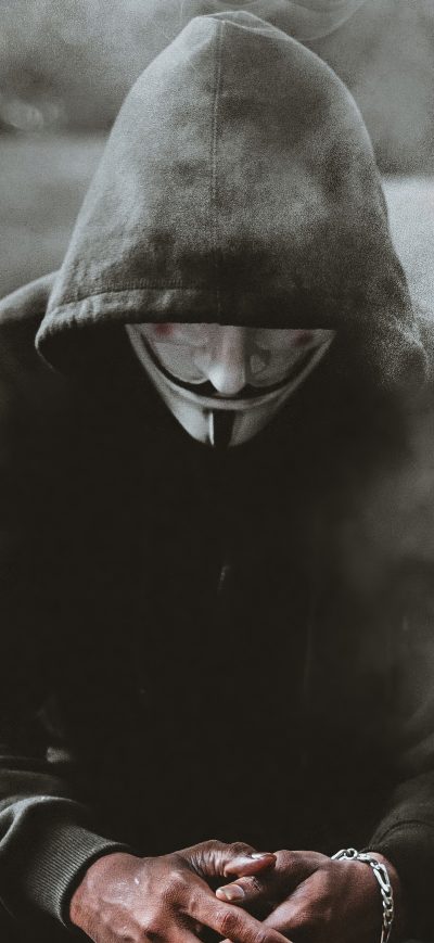 Fond d'écran iPhone Anonymus Guy Smoke 4k