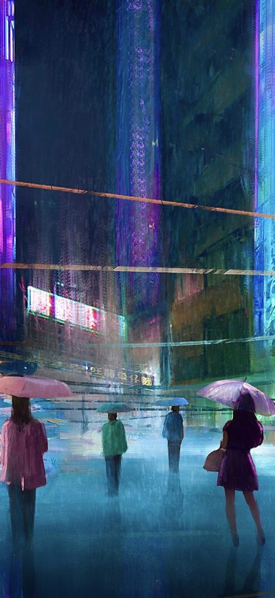 Fond d'écran iPhone Japan Street Market Digital Art 4k