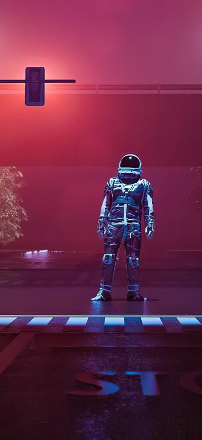 Fond d'écran iPhone Astronaut At Stop Light 4k