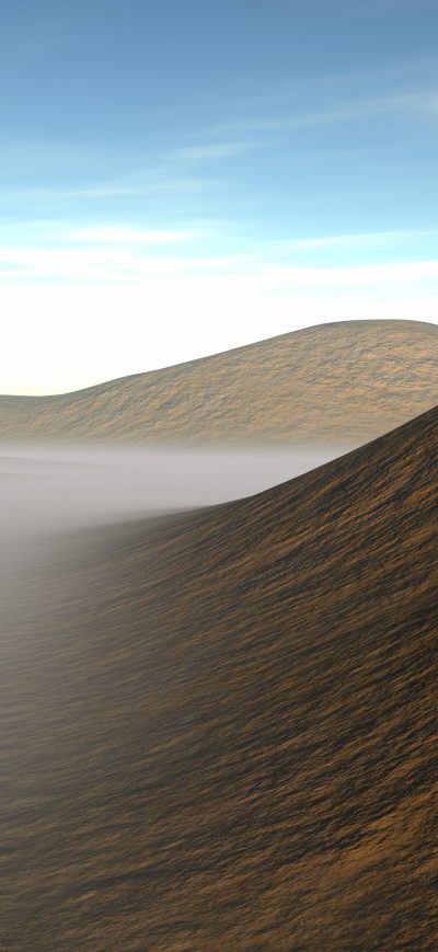 Fond d'écran iPhone Dunes Fog Landscape 4k