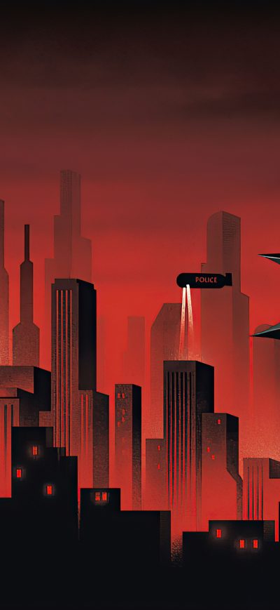 Fond d'écran iPhone Batman The Animated Series Red World 4k