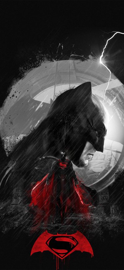 Fond d'écran iPhone Batman Superman Minimal Art