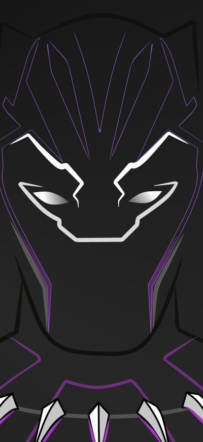 Fond d'écran iPhone Black Panther Minimal Purple 5k