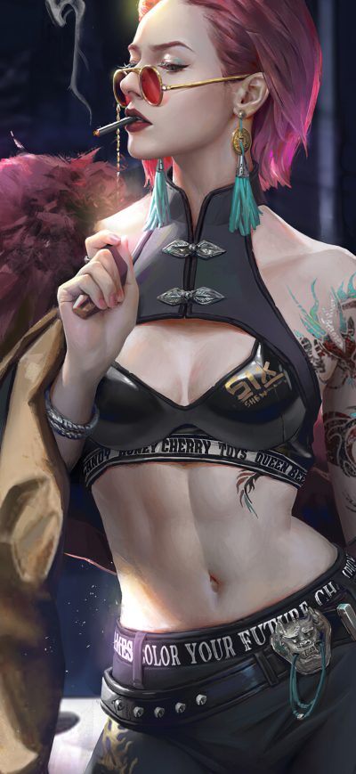 Fond d'écran iPhone Kuo Cyberpunk Girl