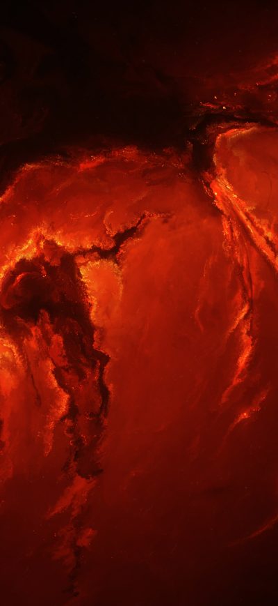 Fond d'écran iPhone Fire Red Nebula Space Art Universe 4k