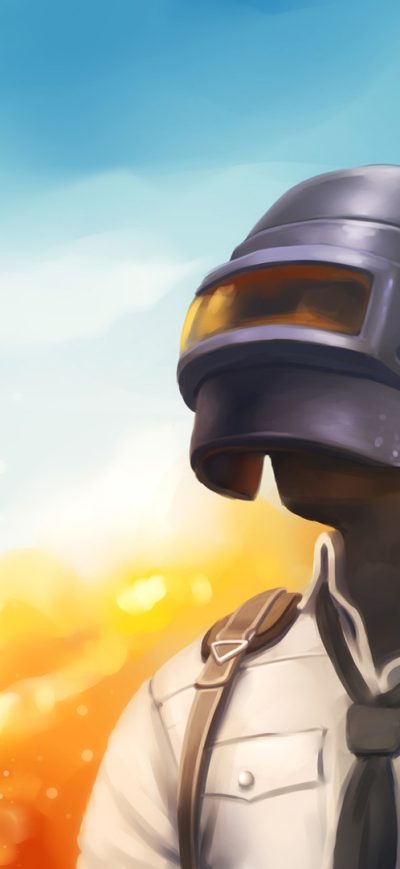 Fond d'écran iPhone PUBG Helmet Guy Art