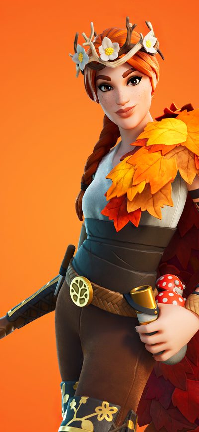 Fond d'écran iPhone Fornite Autumn Queen Outfit 4k