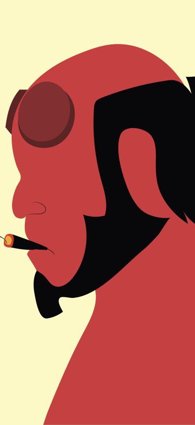 Fond d'écran iPhone Hellboy Minimal 8k