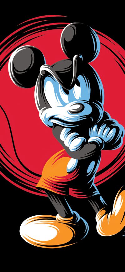 Fond d'écran iPhone Mickey Mouse Minimal Art 4k