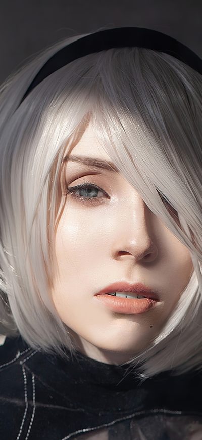 Fond d'écran iPhone Nier Automata Cosplay 4k