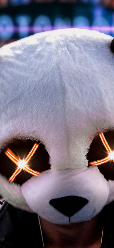 Fond d'écran iPhone Panda Glowing Eyes Mask 4k