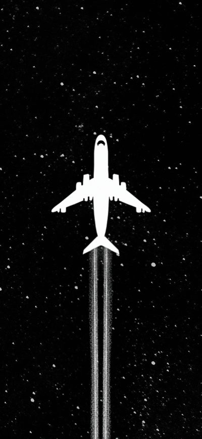Fond d'écran White Plane Dark Minimal 4k sur iPhone