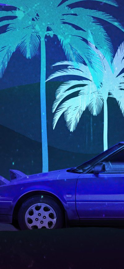 Fond d'écran iPhone Classic Car Away From Retro City 4k