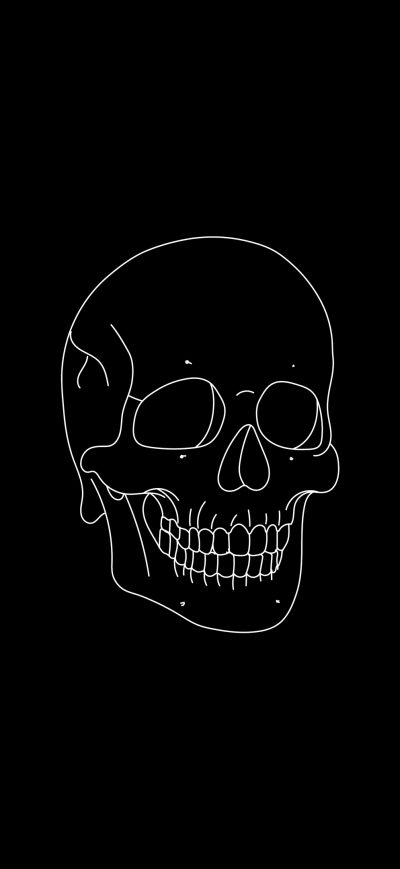 Fond d'écran iPhone Skull Light Minimal 4k