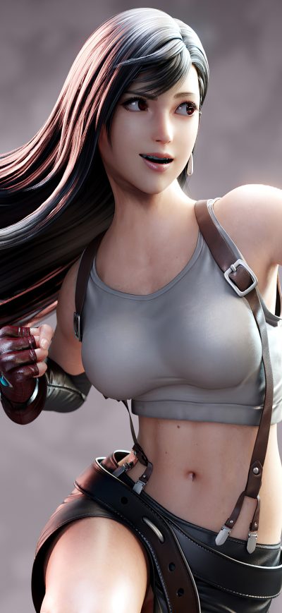 Fond d'écran iPhone Tifa Lockhart Art 4k