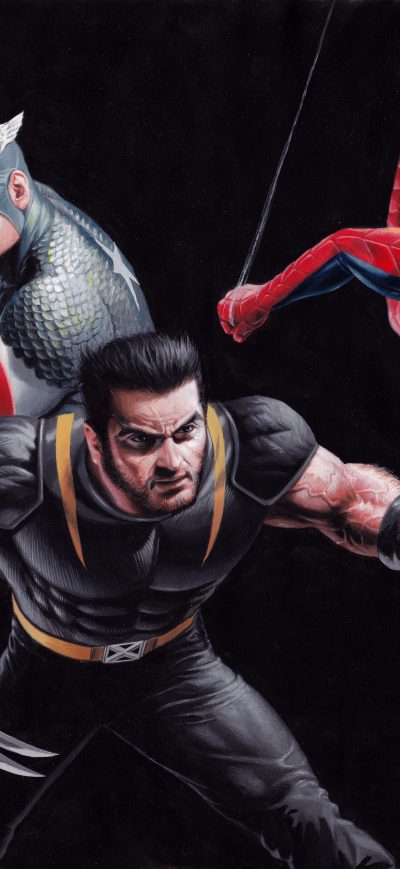 Fond d'écran iPhone Wolverine Spider Captain