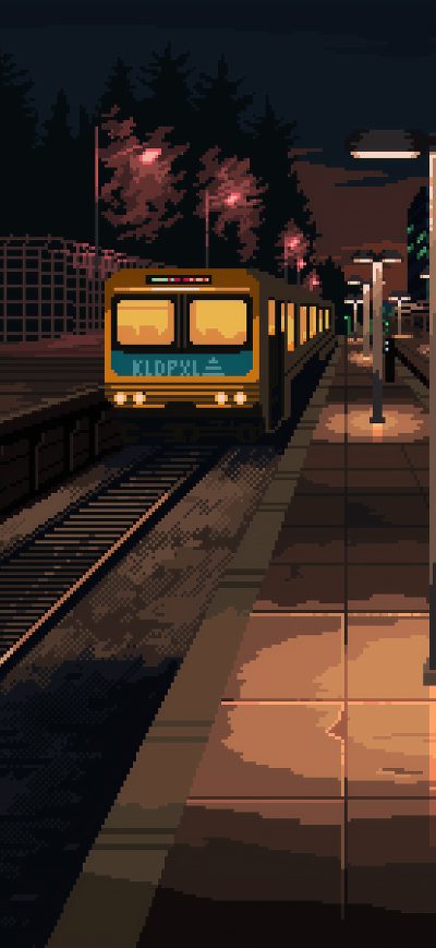 Fond d'écran iPhone Train Station 8 Bit