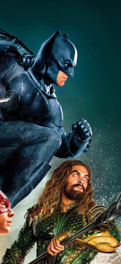 Fond d'écran iPhone Justice League Wonder Woman Batman Aquaman Flash 4k