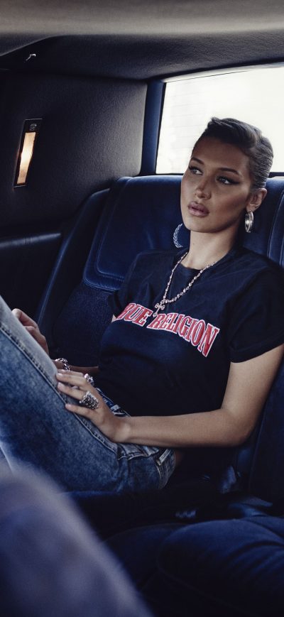 Fond d'écran iPhone Bella Hadid True Religion 2018