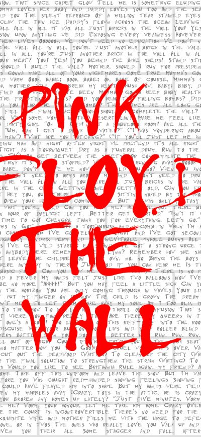 Fond d'écran iPhone Pink Floyd The Wall Typography 4k