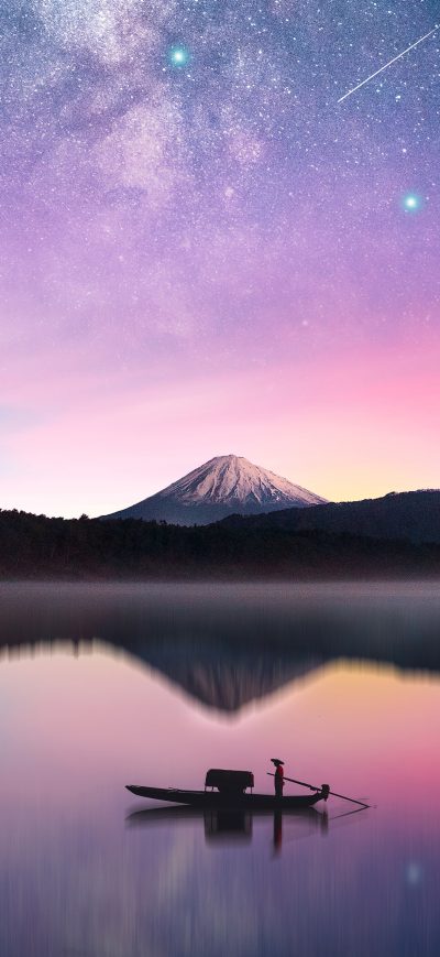 Fond d'écran iPhone Milky Way Mount Fuji