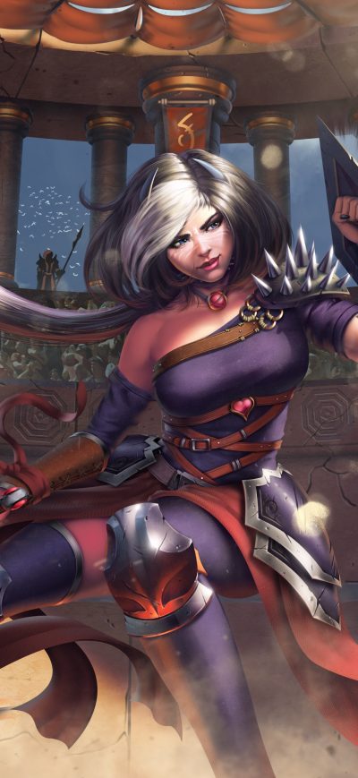 Fond d'écran iPhone Woman Warrior Fighting Against Knight