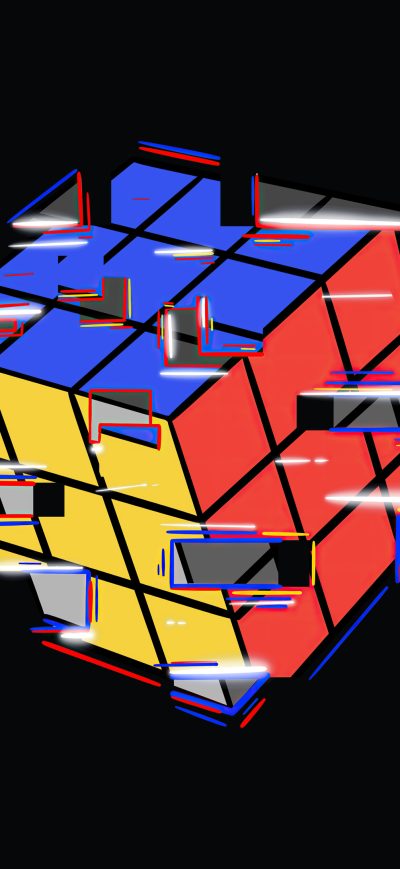 Fond d'écran iPhone Rubik Cube Abstract 4k