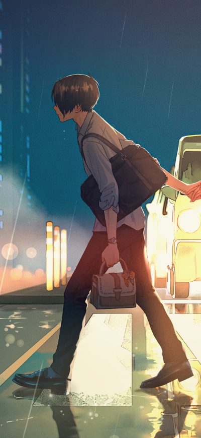 Fond d'écran iPhone Anime Couple Passing Road