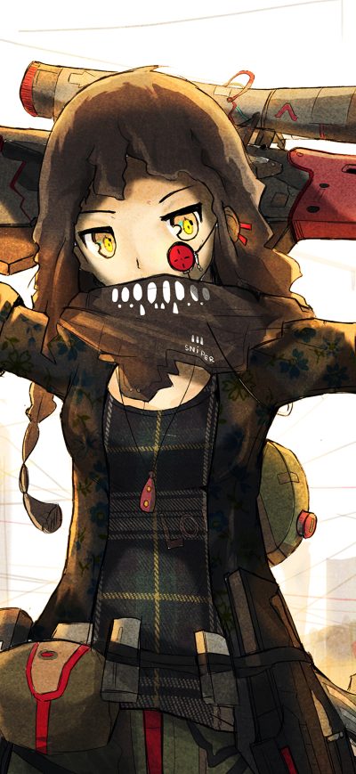 Fond d'écran iPhone Anime Girls Artwork Sniper Rifle Original Character 4k