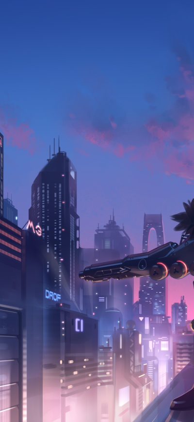 Fond d'écran Anime Girl In City 4k sur iPhone