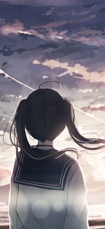 Fond d'écran School Anime Girl 4k sur iPhone