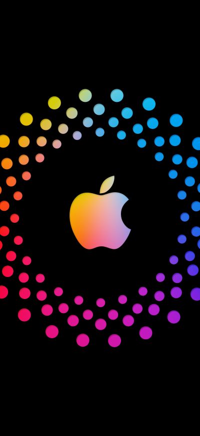 Fond d'écran iPhone Apple Dark Logo Circle 5k