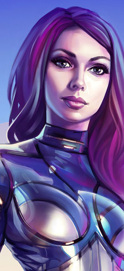 Fond d'écran Space Girl Uniform 4k sur iPhone