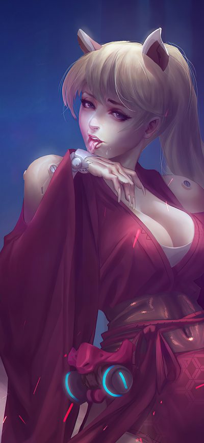 Fond d'écran iPhone Cyber Cat Girl 4k