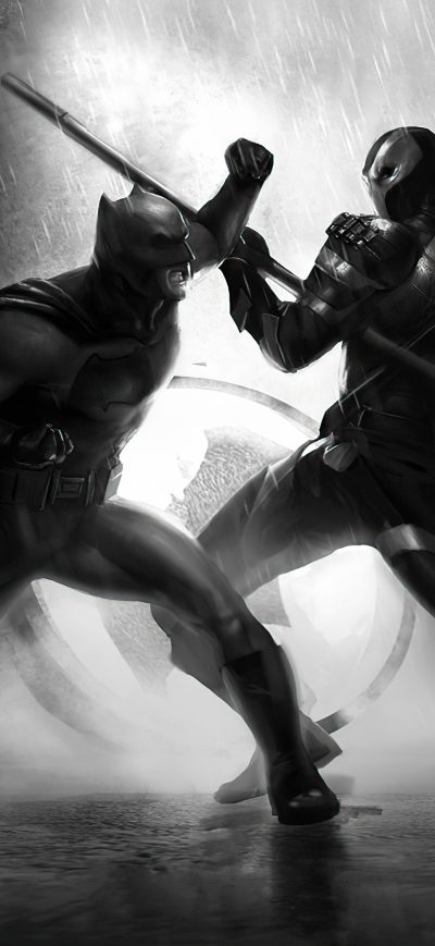 Fond d'écran iPhone Bruce Vs Deathstroke 4k