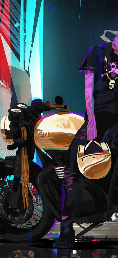 Fond d'écran iPhone Girl On Bike Art4k