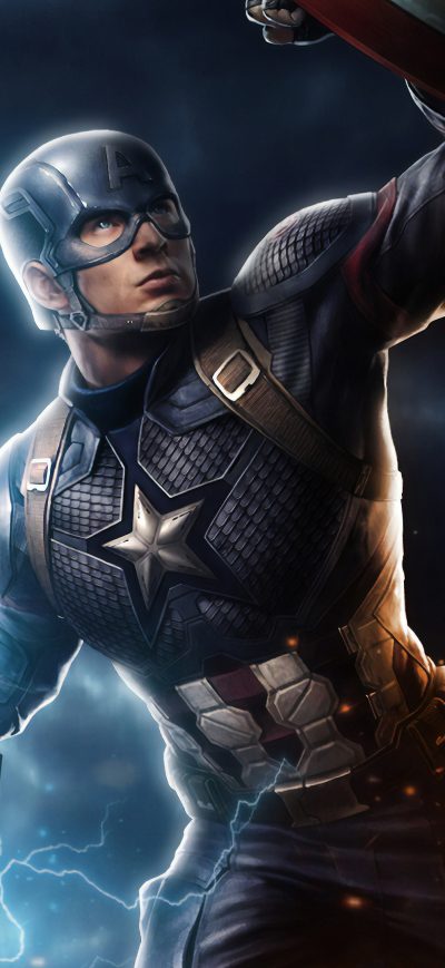 Fond d'écran iPhone Captain America Mjolnir Avengers Endgame 4k Art