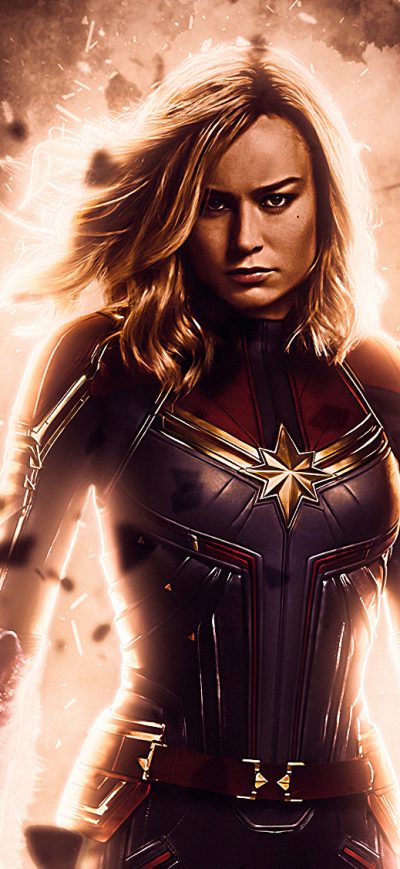Fond d'écran iPhone Captain Marvel Fire