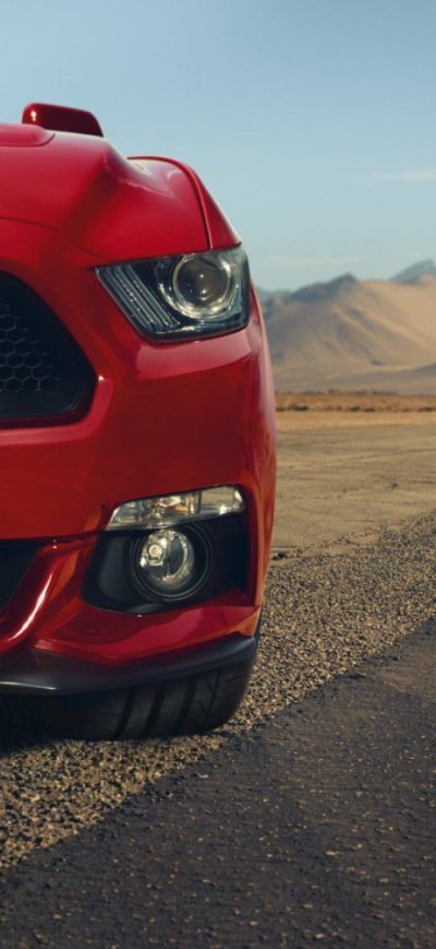 Fond d'écran iPhone Ford Mustang GT Red Front Muscle Car