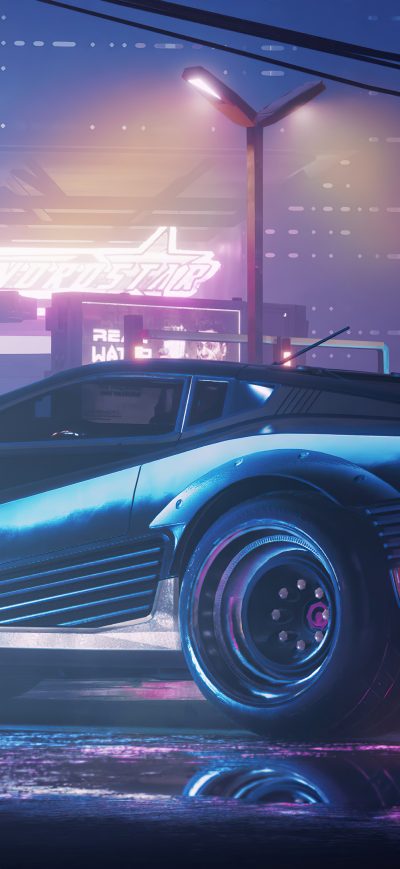 Fond d'écran iPhone Cyberpunk 2077 Neon City 4k