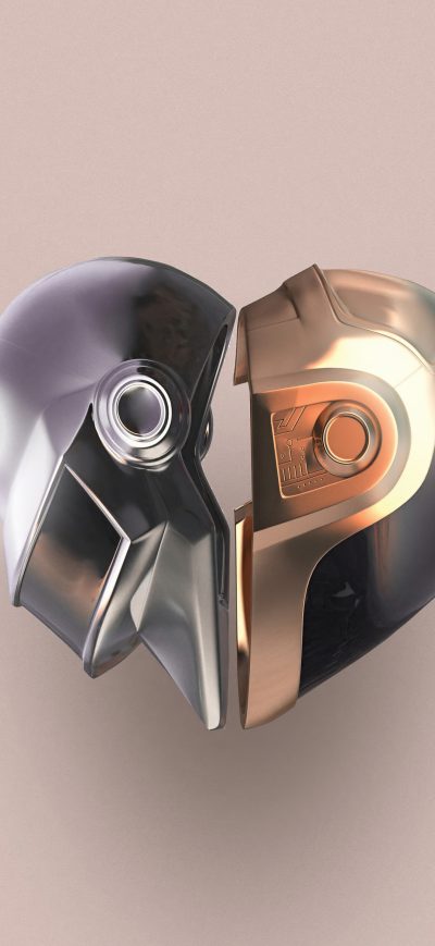 Fond d'écran iPhone Daft Punk Helmets Minimal 5k