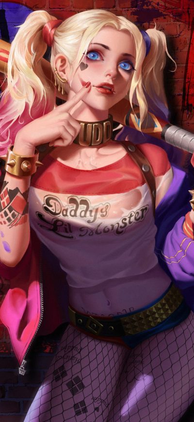 Fond d'écran Artwork Harley Quinn 4k sur iPhone