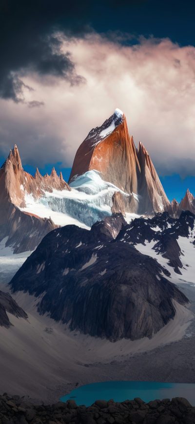 Fond d'écran iPhone Patagonia Crag Clouds Argentina Mountains 4k