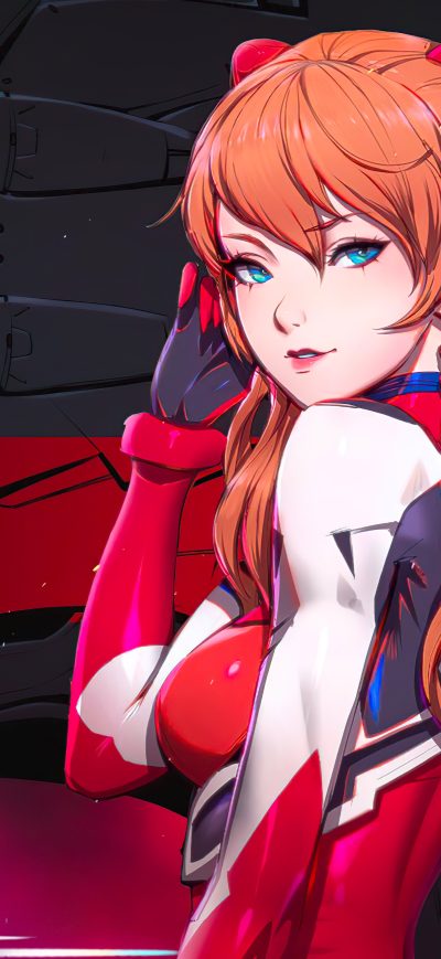 Fond d'écran iPhone Asuka Neon Genesis Evangelion 8k