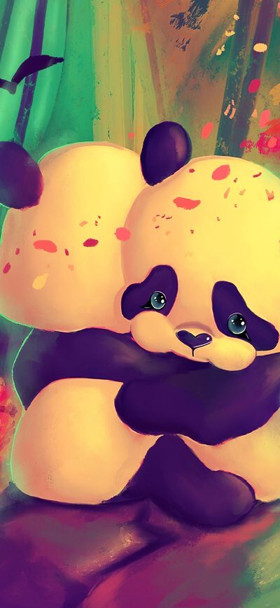 Fond d'écran iPhone Panda Lovers 4k