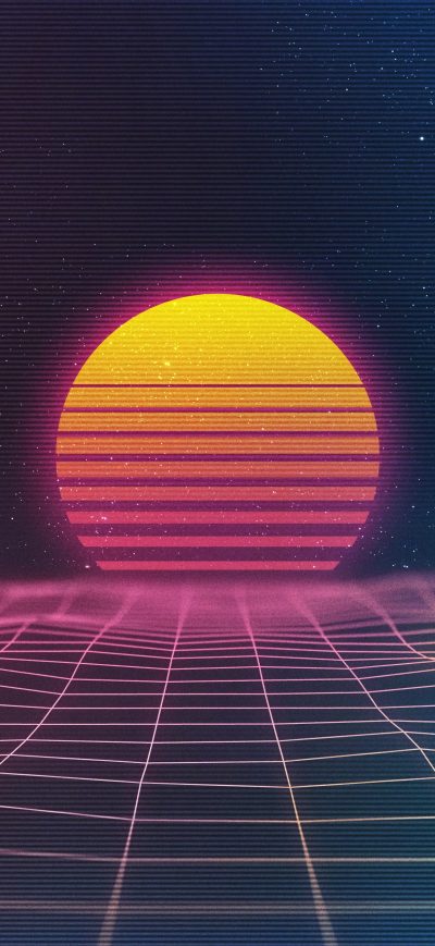 Fond d'écran iPhone Retro Waves 4k