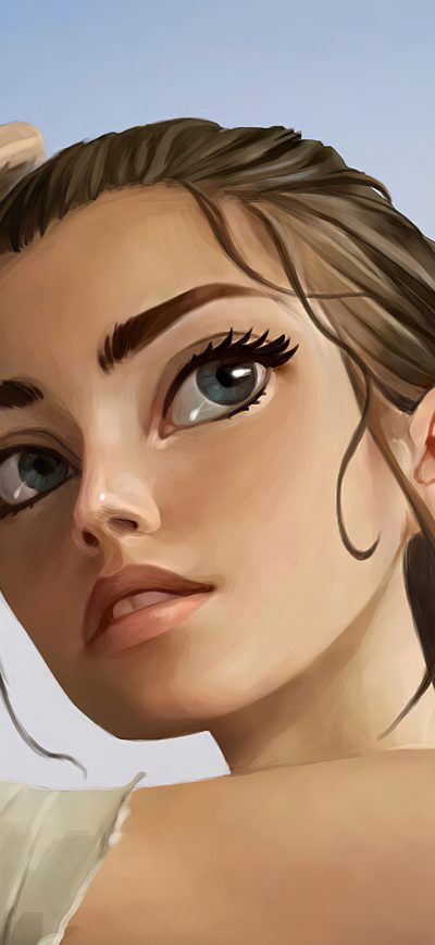 Fond d'écran iPhone Rey Star Wars Digital Art 4k