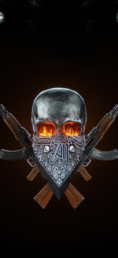 Fond d'écran iPhone Skull And Guns