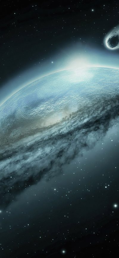 Fond d'écran iPhone Space Fantasy Earth Meteorite Cosmos Mystical 4k