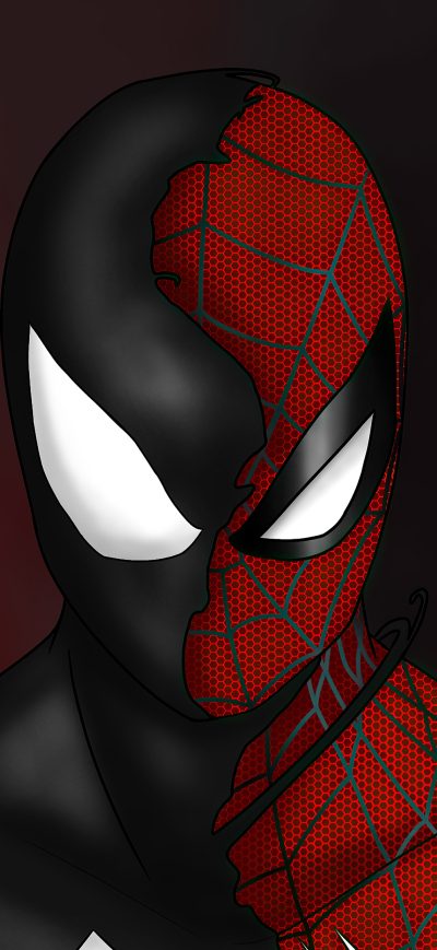 Fond d'écran iPhone Spider Man Custom Symbiote Red Suit Split 4k
